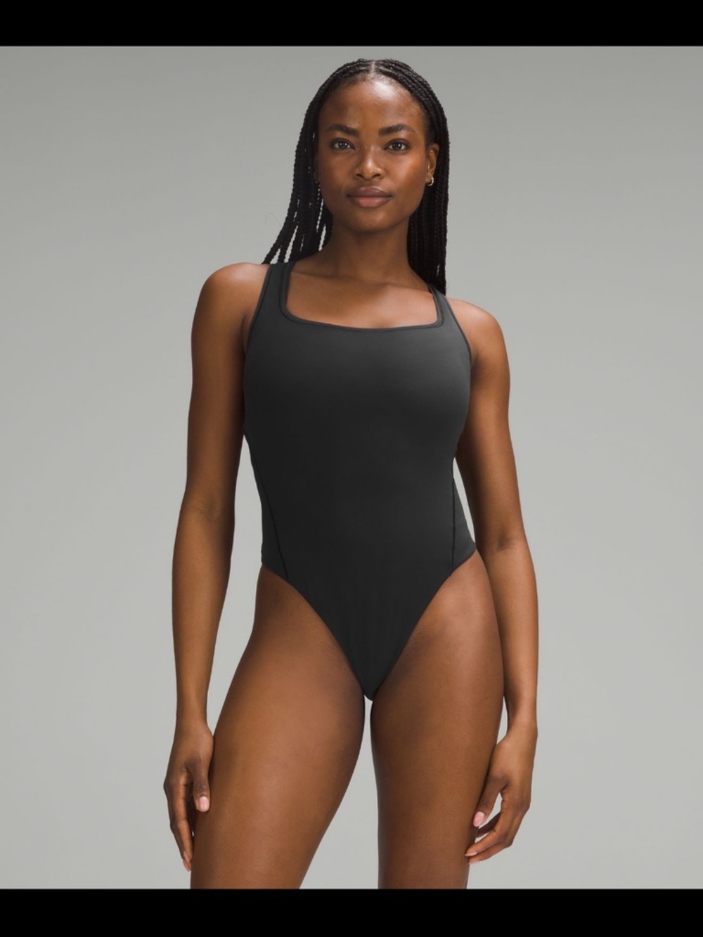 Lululemon Wundermost Square Neck Bodysuit NWT Small, Black